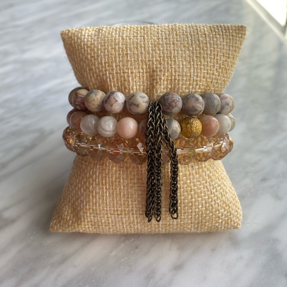 Natural Stone Beaded Bracelet Stack
